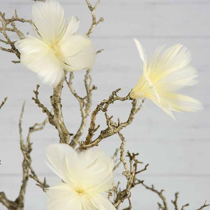 Höyhenkoriste kukka vaaleankeltainen 10 cm