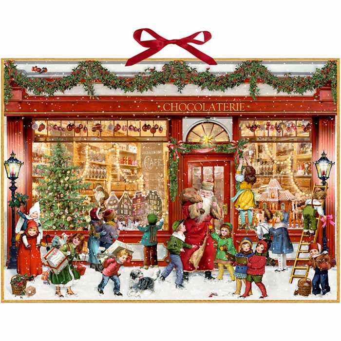 Joulukalenteri Nostalginen suklaapuoti A4