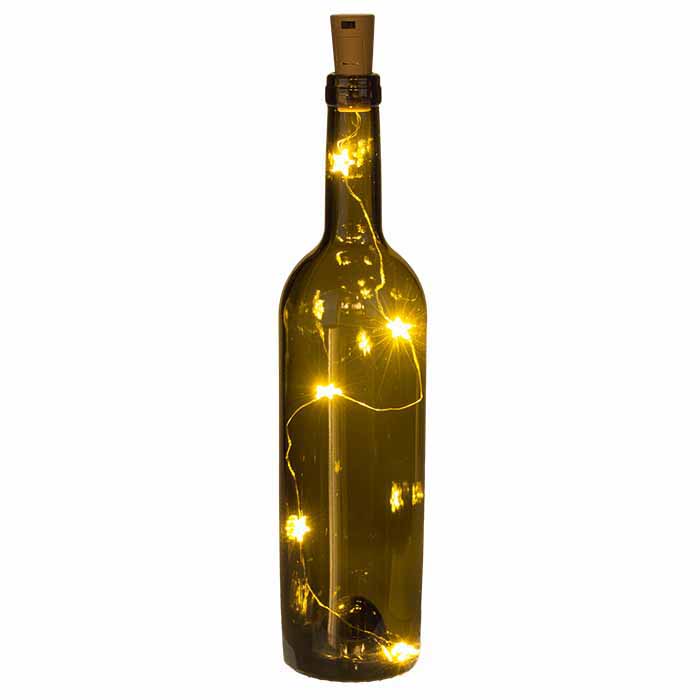 Viinipullon korkki LED-valoilla tähti