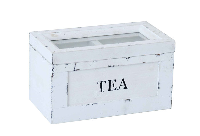Tee-laatikko valkoinen 2 pussilokeroa